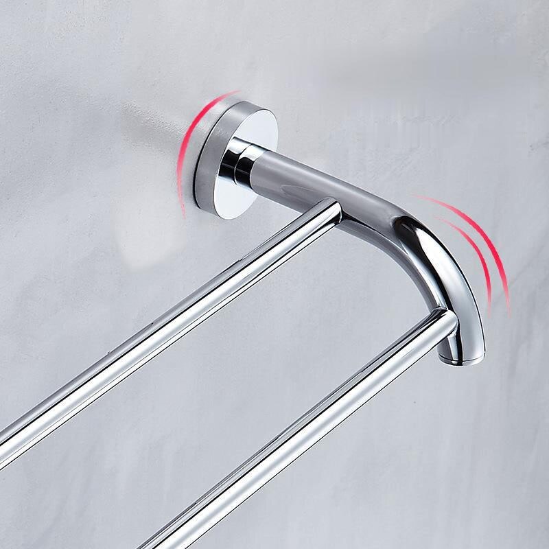 Wall Mounted Double Towel Rack Hotel Rail Stainless Steel Bathroom 40/50/60cm