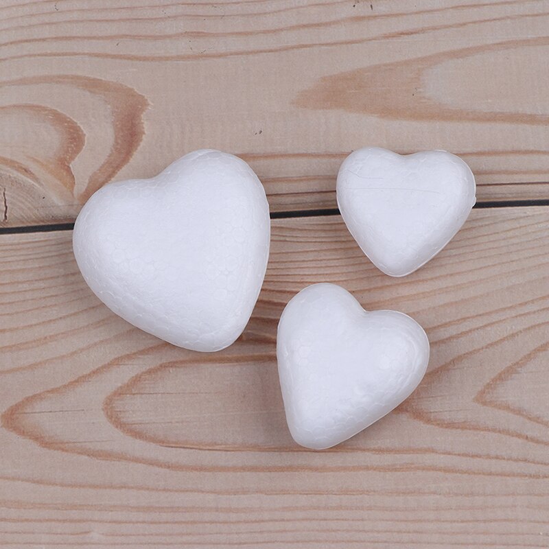 10Pcs Polystyrene Styrofoam Foam Heart-shaped Craft For Christmas Decoration