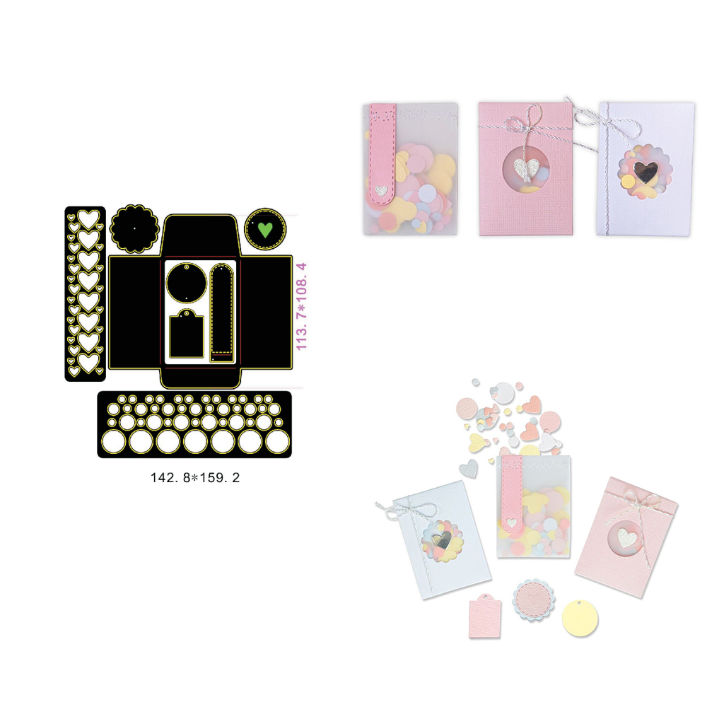 Nuevas etiquetas de carteles envolventes, troqueles de corte de Metal para álbum de recortes DIY, decoración artesanal, plantilla de tarjeta de papel, tarjeta de artesanal: Gris claro