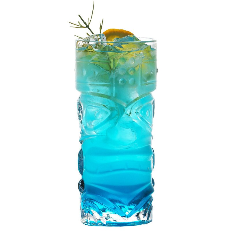 400ML Cocktail Glas Tiki Tasse transparent Grimasse Tasse Bleifreies groß Auge Tasse hawaiisch Saft Tasse Bahre Becher Zombie Tasse Bar Werkzeuge
