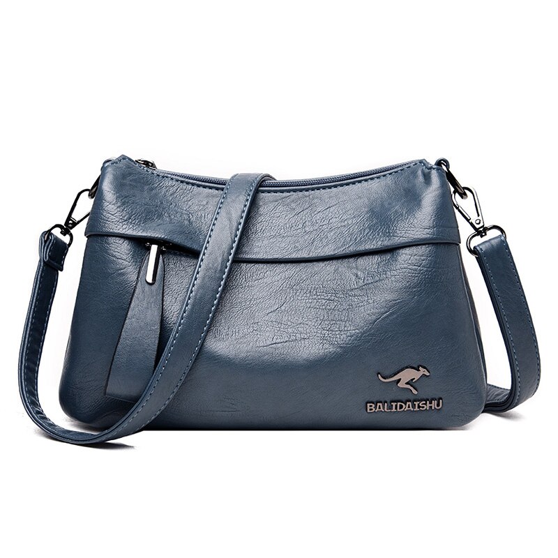 bandoleras de piel Casual bandolera Lisa bolsas para las mujeres de lujo bolsos de las mujeres bolsos de Sac principal: Lake Blue