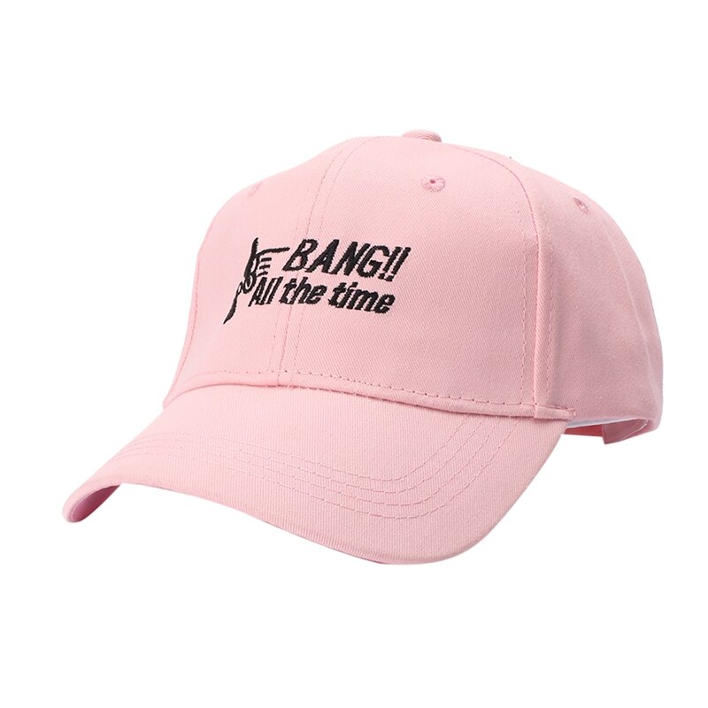 Outdoor Letter Hat Hat Headdress Sportswear Adjustable Back Cover Embroidery Cotton Hat Posture: Pink