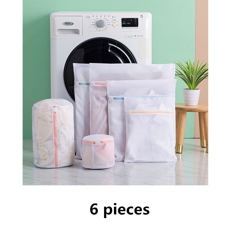 1 set dragkedja mesh tvättpåse tvättmaskin dedikerad smutstvätt påse underkläder strumpa bh tvättkorg tvättkorg i flera storlekar