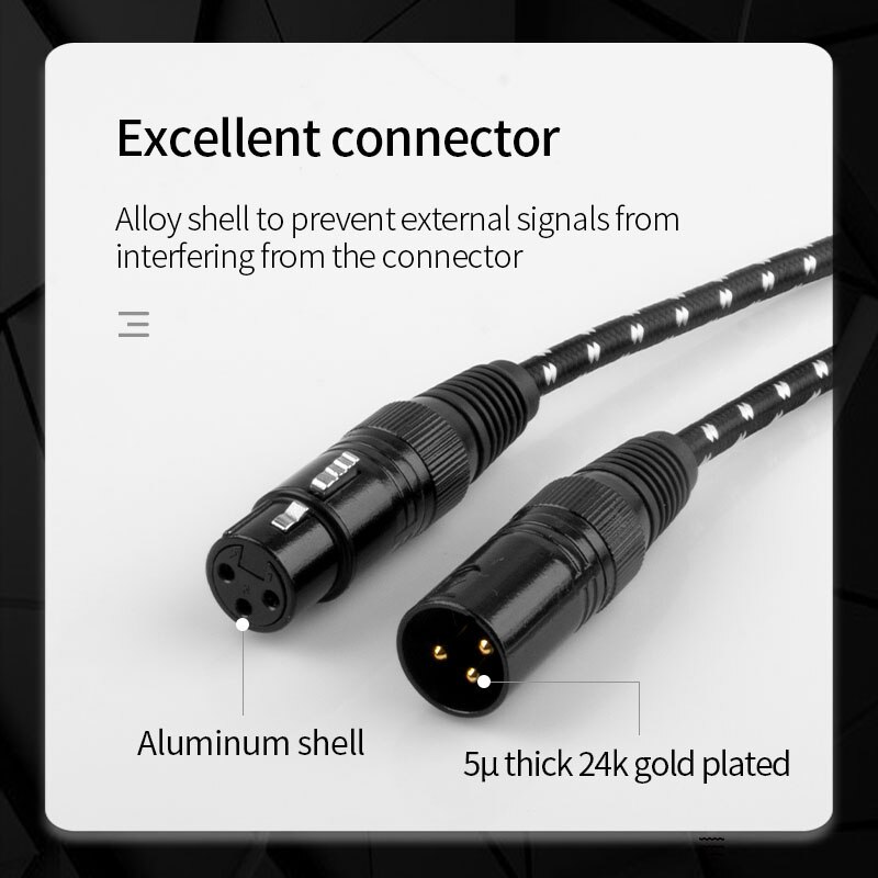 TODN HIFI xlr audio cable Stereo high purity 6N OFC gold-plated xlr plug Male to female for microphone mixer