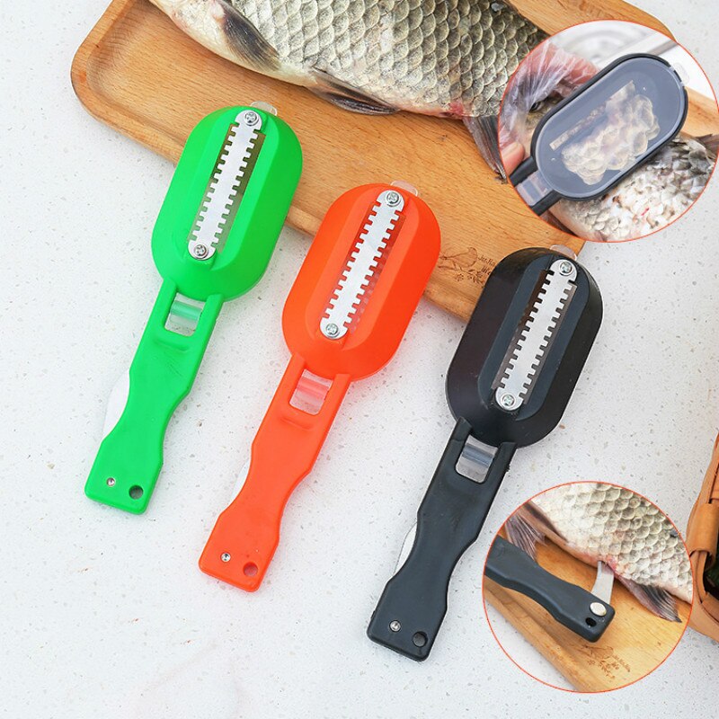 Fish Scale Scraper Skin Brush Easy Clean&amp;Remove Scales Scraping Graters Safe Scraping Peeler Knife Kitchen Peeler Seafood Tools