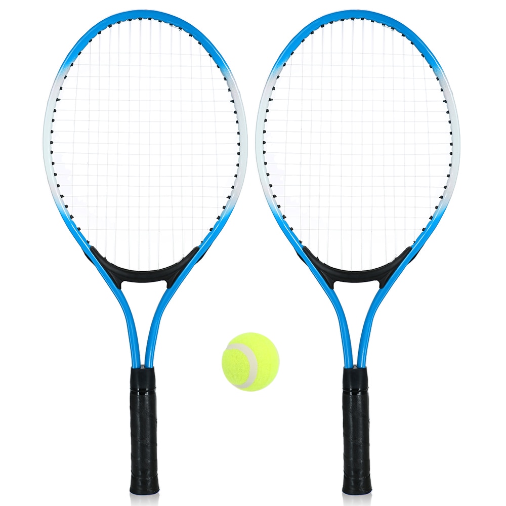 2Pcs Kids Tennis Racket Training Racket with 1 Tennis Ball and Cover Bag for Kids Youth Childrens Tennis Rackets: Blue