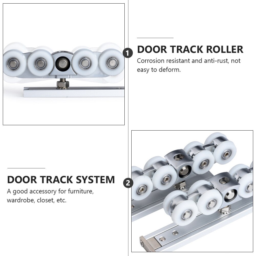 1 Set Durable Practical Exquisite Door Accessories Track Roller Door Track System Sliding Track Roller for Hotel Store Home
