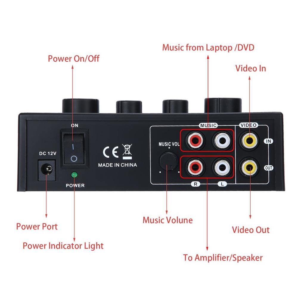 Karaoke-soundmixer-audiosystem, tragbar, Mini-Digital-Audio--Klang-Karaoke-maschine, Echo-Rührgerät-System