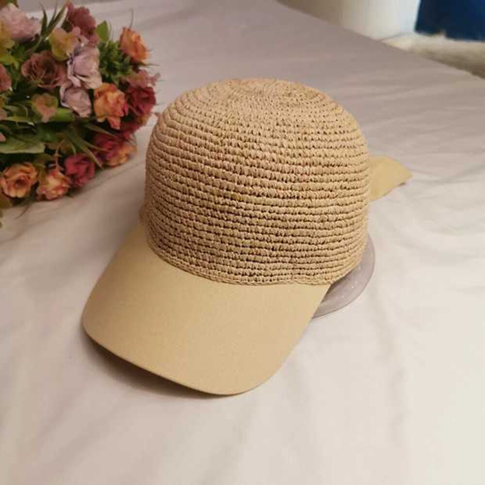 Kvinner baseball caps håndlaget strikke heklet topp lue kvinnelig hestesport lue sommer sol lue justerbar pustende: 1