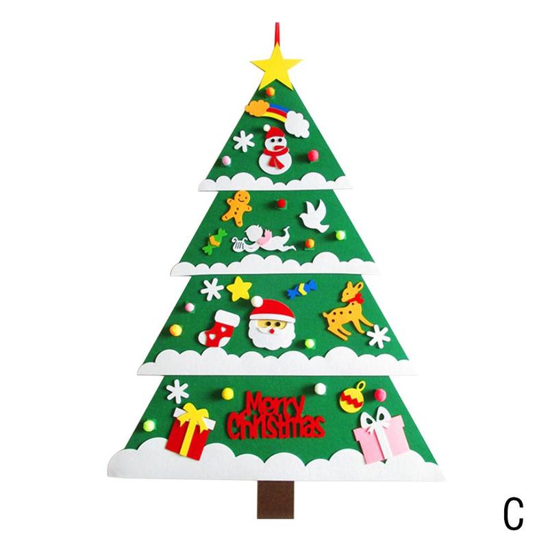 Kids DIY Felt Christmas Tree Christmas Decoration For Home Navidad Year Christmas Ornaments Santa Claus Xmas Tree: C