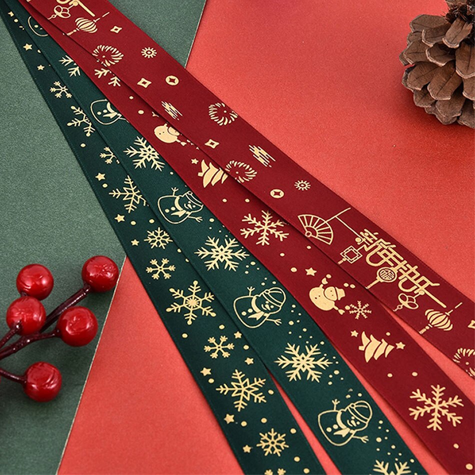 5Yards 25mm Printed Satin Ribbons Tape Bows Crafts DIY Natural Ribbon Sewing Clothing Christmas Wedding Party Decoration