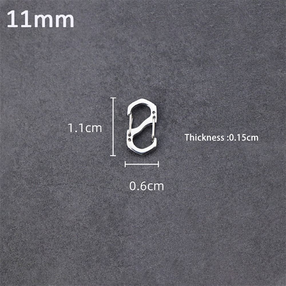 Mosquetón tipo S de acero inoxidable con hebilla para mochila, Mini mochilas para exteriores, gancho para equipaje, herramienta de bloqueo de llave antirrobo, 10 Uds.