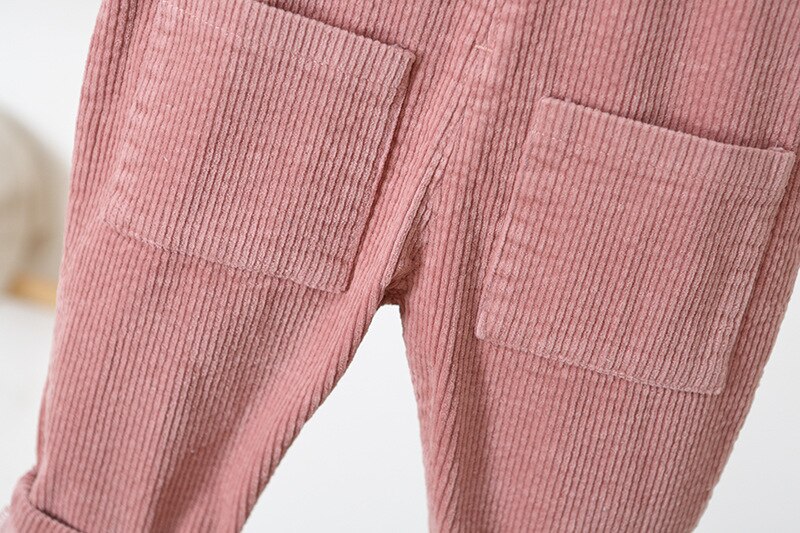 Baby Boy Overalls Effen Kleur Herfst Lente Corduroy Meisjes Jumpsuit Casual Losse Baby Kids Jumpsuit Broek Met Zakken