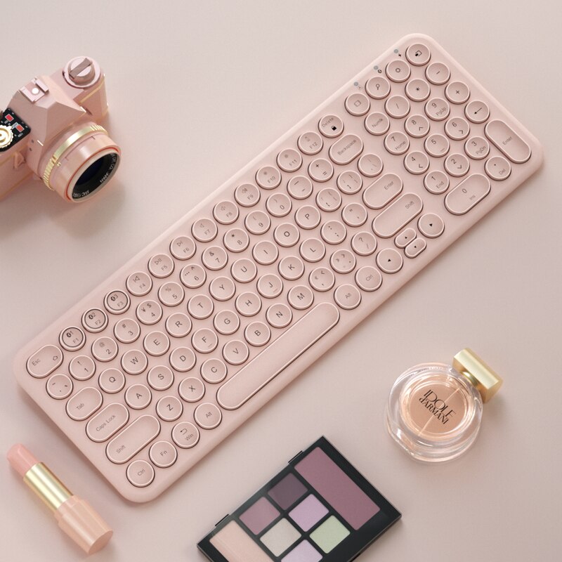 Bluetooth-compatible Gaming Keyboard Mouse Set For Macbook Phone iPad Tablet PC Gamer Keyboard Gamer Mouse iPad Keypad Mice: Pink Keyboard