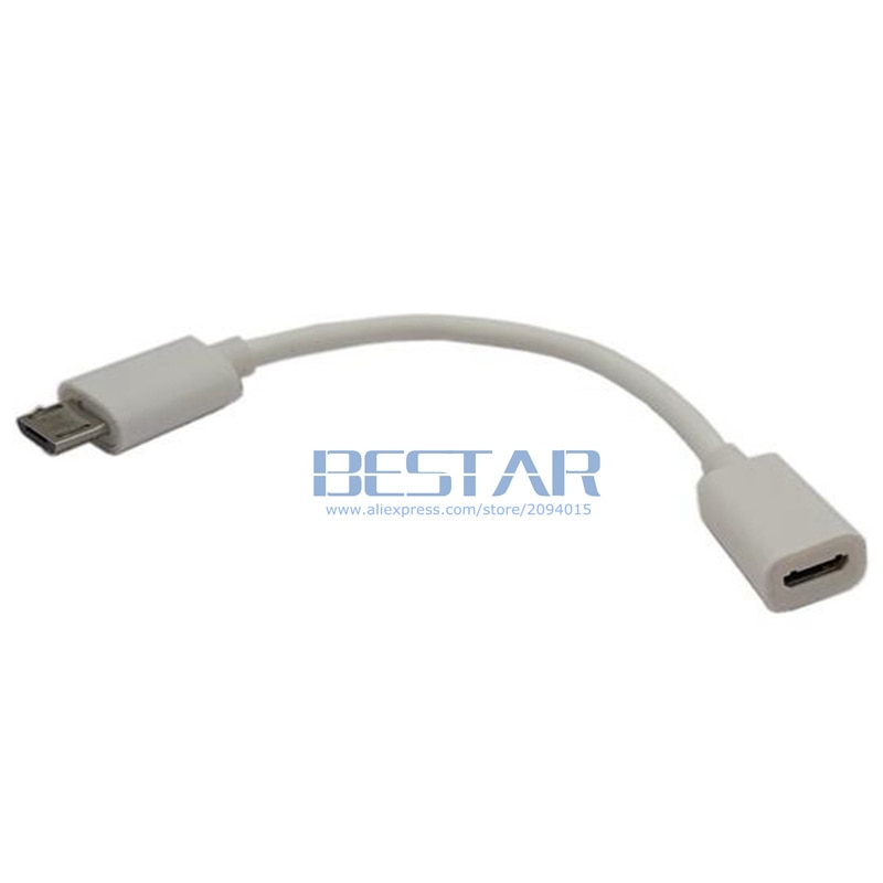 Black & White color 10CM Micro USB 2.0 Type B Male To USB2.0 Micro USB Female M/F Extension Extender Charging data Cable 0.1M