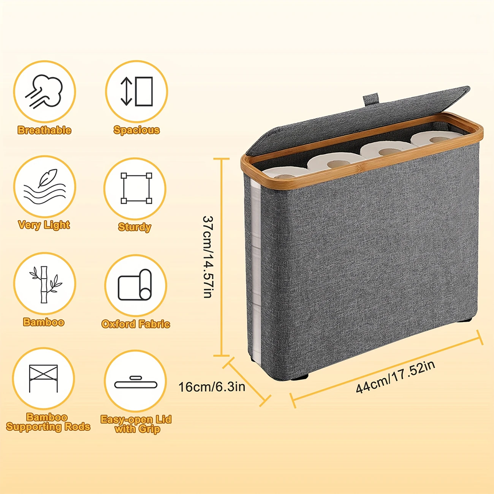 Almacenamiento de papel higiénico para baño, cesta para la colada, caja de almacenamiento de papel en rollo ultrafina para almacenar pañuelos y accesorios