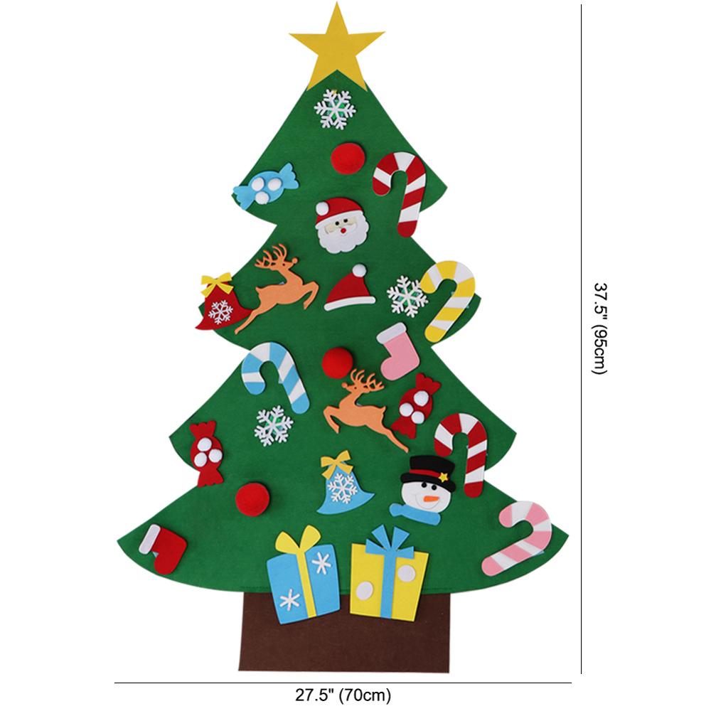 Ourwarm 3d diy filt toddler juletræ stjerne topper med tegneserie hængende ornamenter år til børn xmas boligindretning: Diy træ