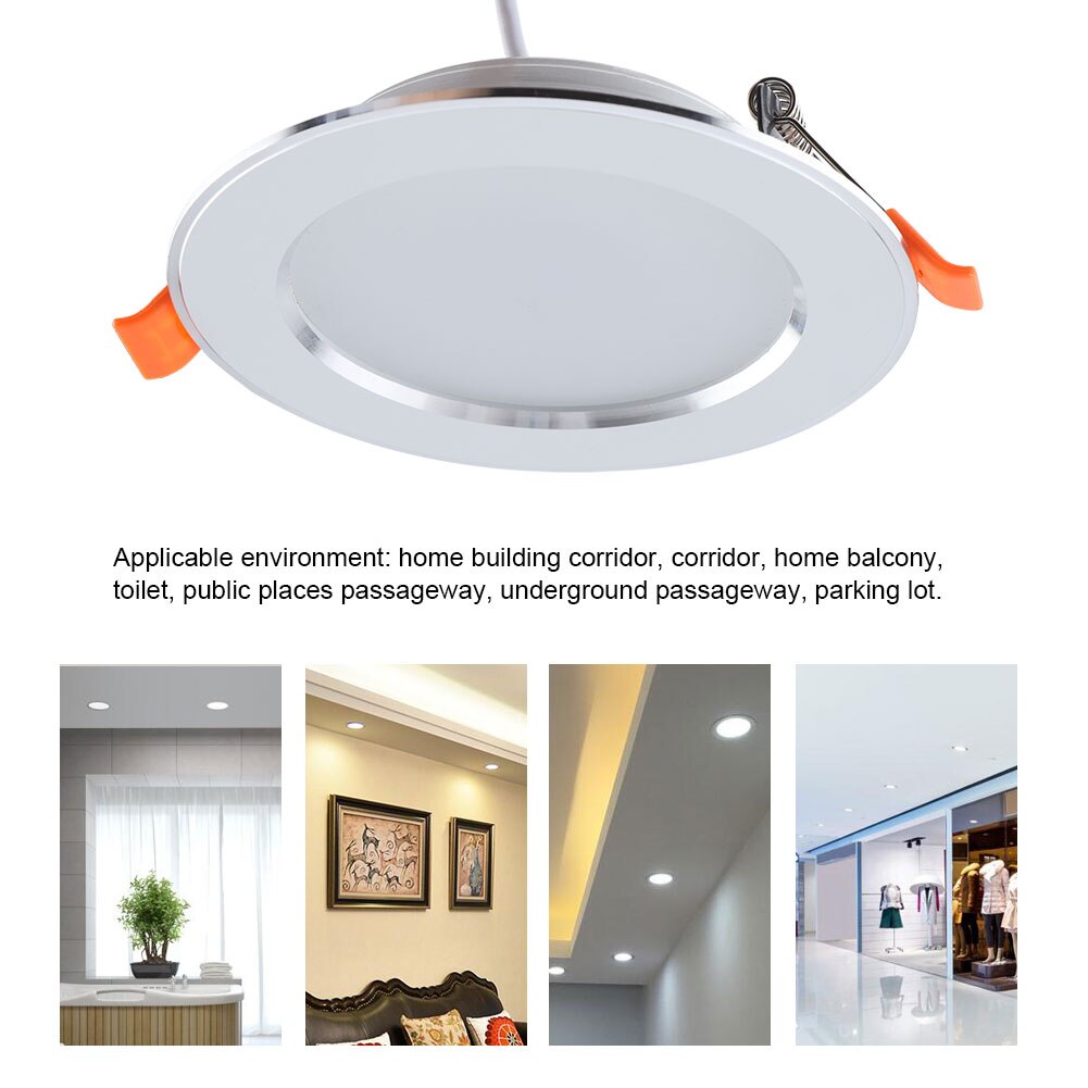 AC85-265V 9W Ceiling Lamp LED Ceiling Panel Light Human Body Motion Sensor Induction Downlight