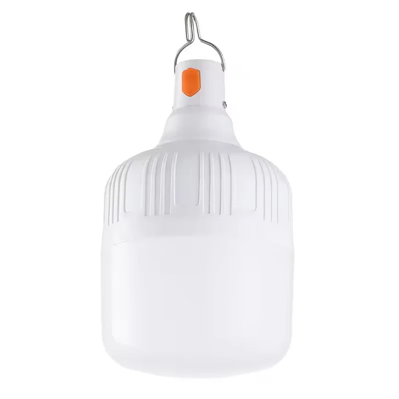 Luz de brilho portátil recarregável para acampamento, lâmpada led regulável, à prova d'água, luz noturna de emergência para barraca ao ar livre com gancho: Branco