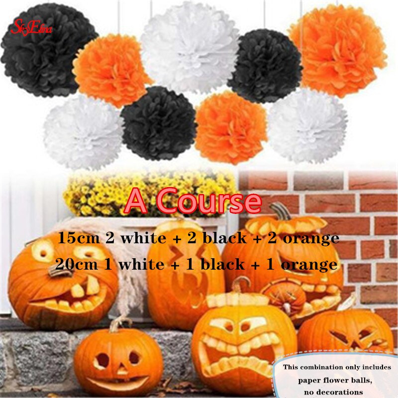 10 st 20cm hängande silkespapper pom poms papper blomboll hem trädgård gör-det-själv bröllopsrum dekoration fest layout tillbehör 6 zsh 014: A -9 st