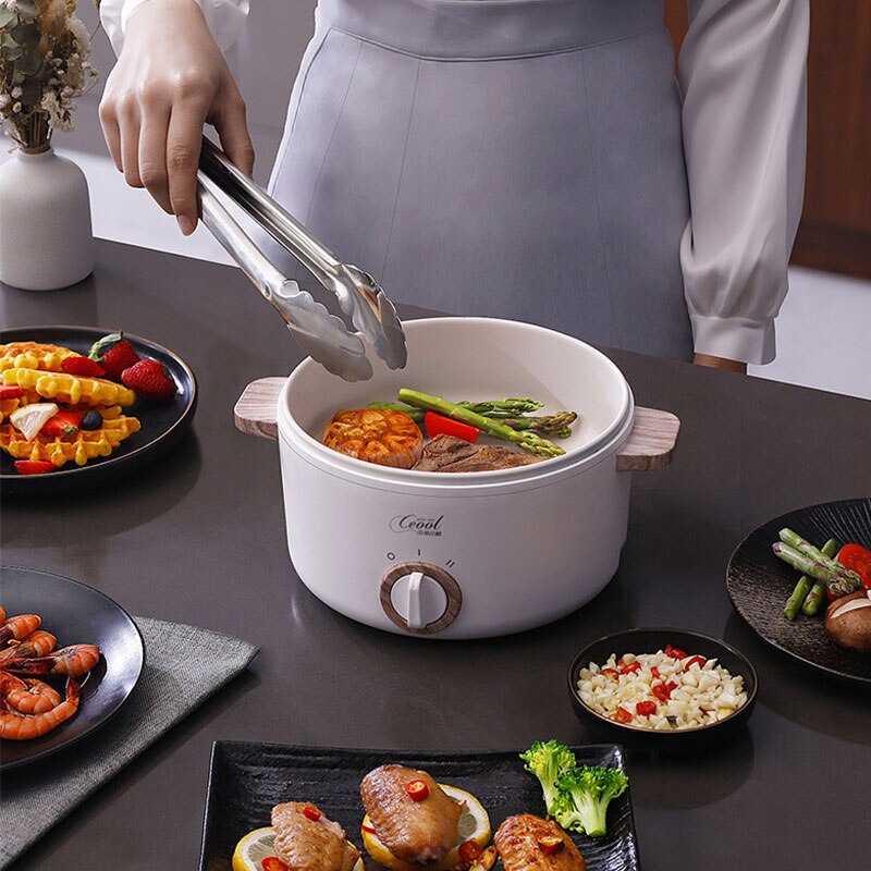 1.5L Mini Multifunction Electric Cooking Machine Non-stick Multicooker Skillet Eggs Soup Cooking Pot Hotpot Noodles Cooker