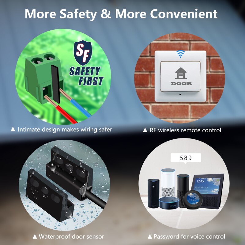 Smart WIFI Garage Door Remote Control Opener Universal Infrare Wireless Voice Control With Alexa Google Home Via Smart Life Tuya