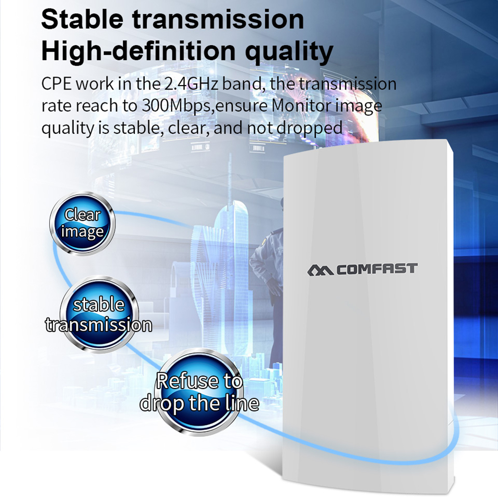 300Mbps WiFi Repeater Wireless 2.4G Signal Amplifier Booster Outdoor 1KM CPE AP Bridge 15V POE LAN WAN for Router Long Range EU