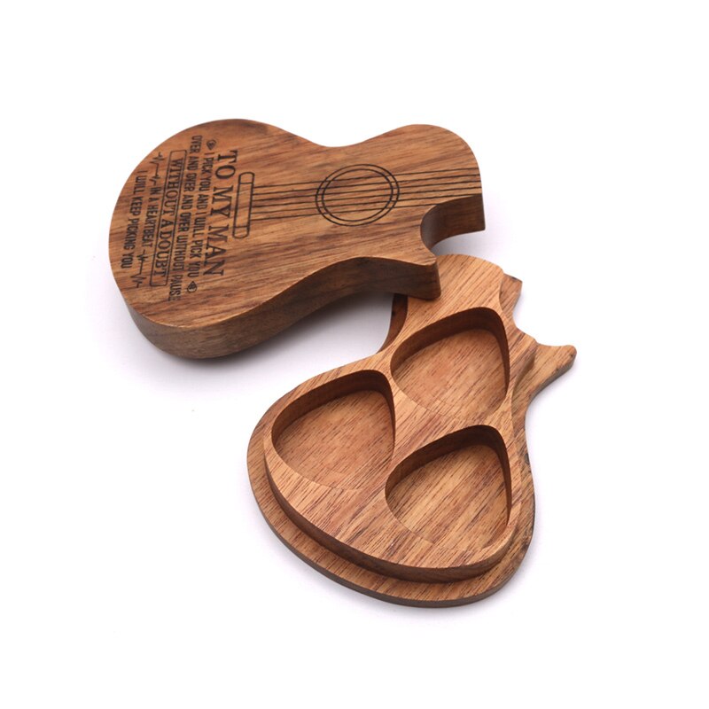 3 uds. Con caja de madera púa guitarra eléctrica acústica Retro plectro púa instrumento Musical accesorios de guitarra