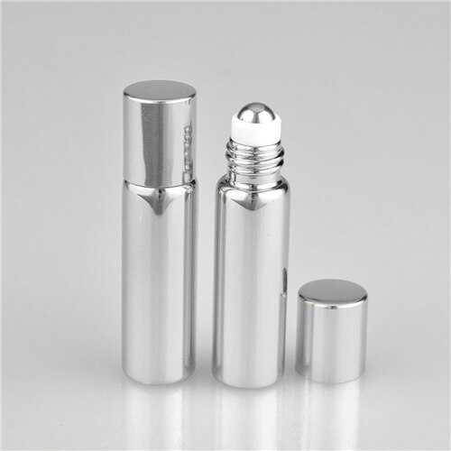 Draagbare 5 ml Lege Make Cosmetische Etherische Olie Oogcrème Roll On Parfumflesjes Roller Ball Container Beauty Tools Reizen: Silver