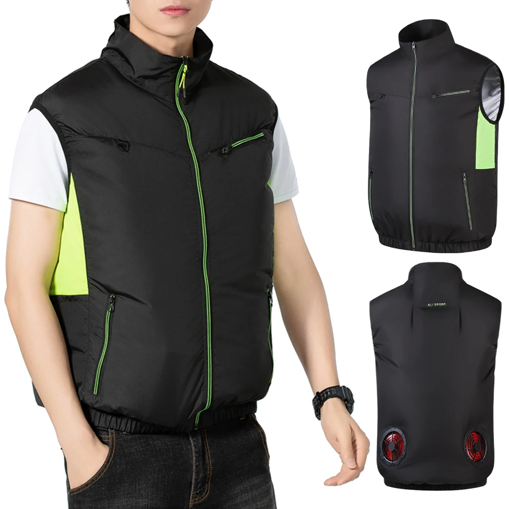 Zomerkoelvest Ijsjas Hittebestendige Mouwloze Werkkleding Ademende Draagbare Koelventilator Vest Airconditioner Kleding
