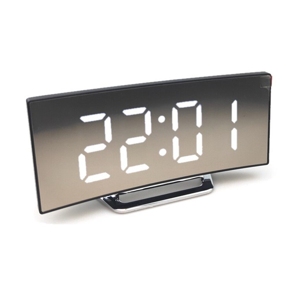 Digitale wekker 7 inch gebogen dimbaar led-scherm digitale klok voor kinderkamer groene grote cijfers klok lichtgewicht: 1