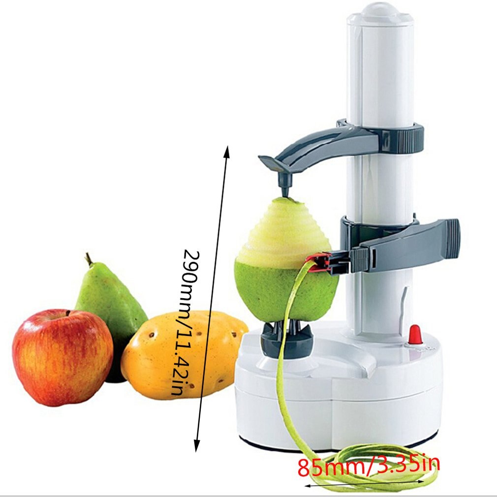 1PC Electric Spiral Apple Peeler Cutter Slicer Fruit Potato Peeling Automatic Battery Operated Machine with Charger Eu Plug