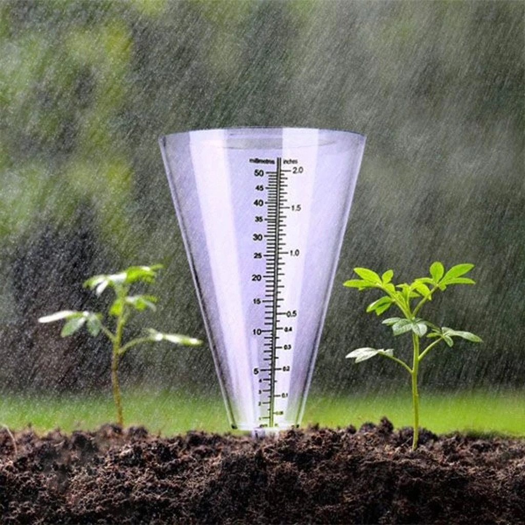 Gennemskinnelig konisk regnmåler gauge plast gennemsigtig målekop regnmåler til udendørs have nyttige værktøjer  #25