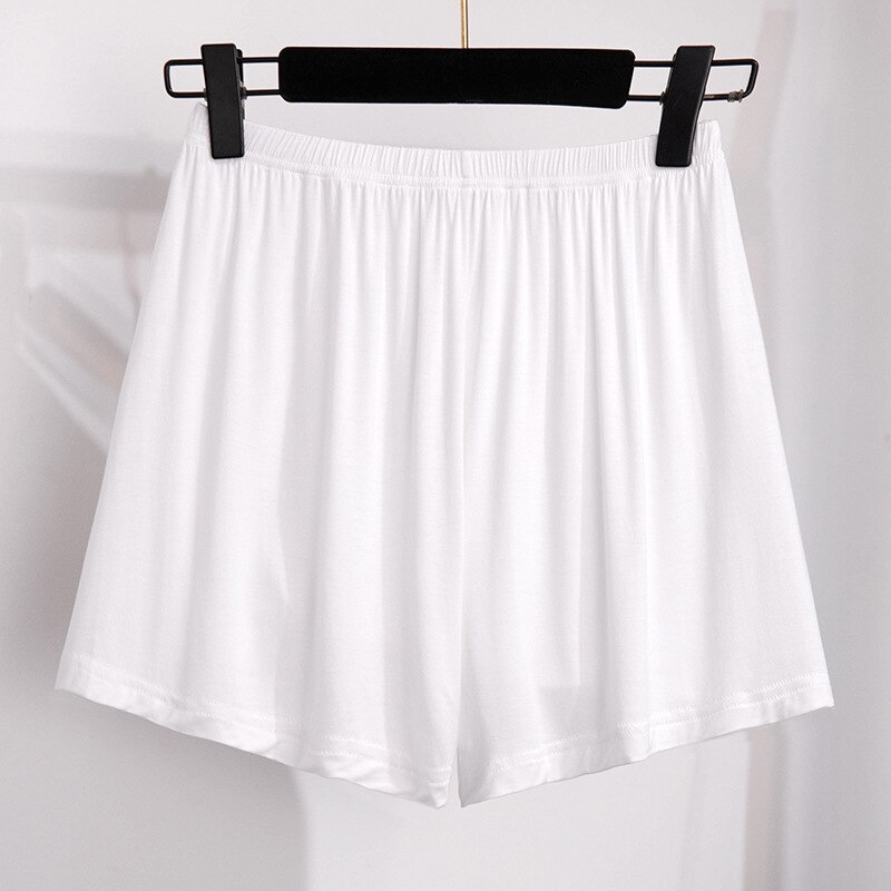 Pant Liner Slips Large Size 2XL-6XL Curve Modal High Waist Safety Shorts White Under the Dress Black Undershorts for Skirts: white / 5XL