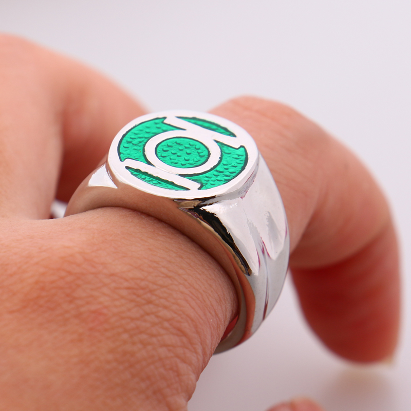 Dc Comics Super Hero Ring Green Lantern Rings For Movie Trendy Jewelry Men And Women Enamel Power Ring Men