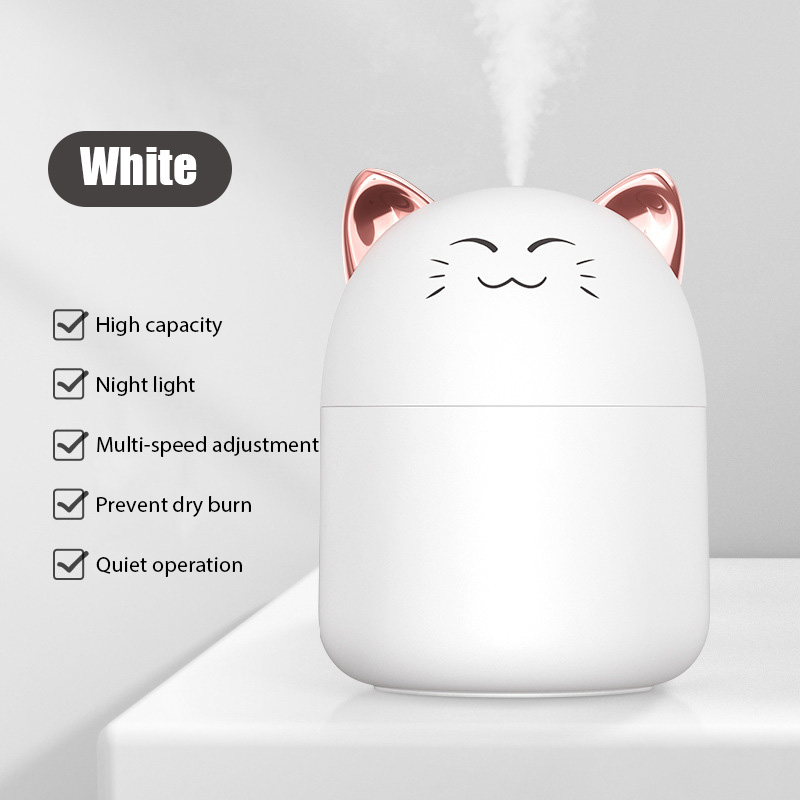 Humidificador de aire con forma de Tigre, difusor de aceites aromáticos ultrasónico para mascotas bonitas, lámpara LED de Color romántico, USB, 300ML: 004