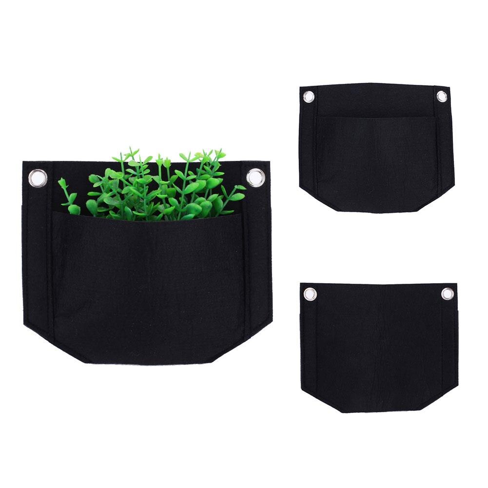 Blanket Hanging Planter System Garden Plant Greening Wall Planting Bag: Black
