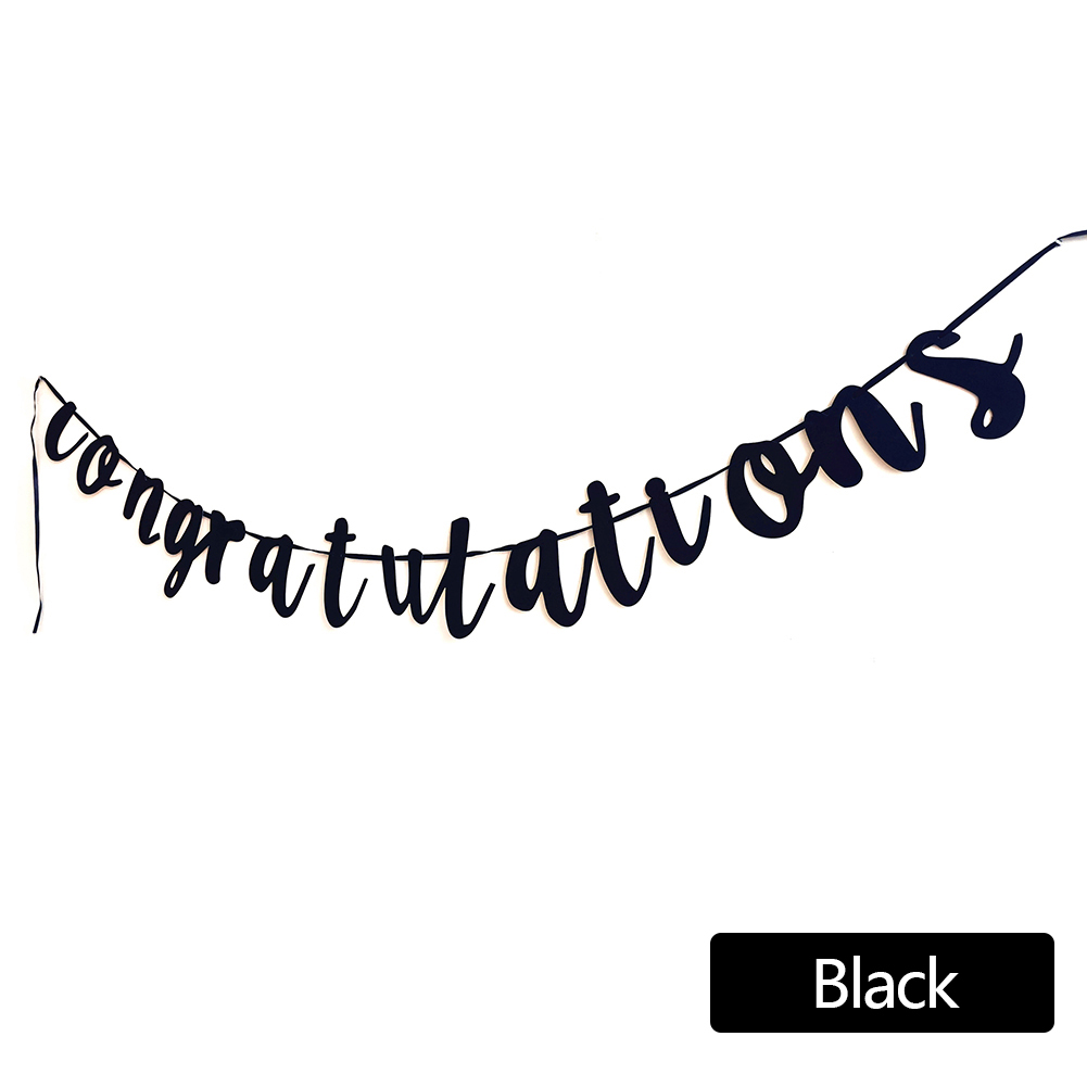 Gold Pink Board Garland Banner For Bride To Be Bridal Shower Birthday Party Decoration Kids Room Decor Congratulations Banner: 2M-Black