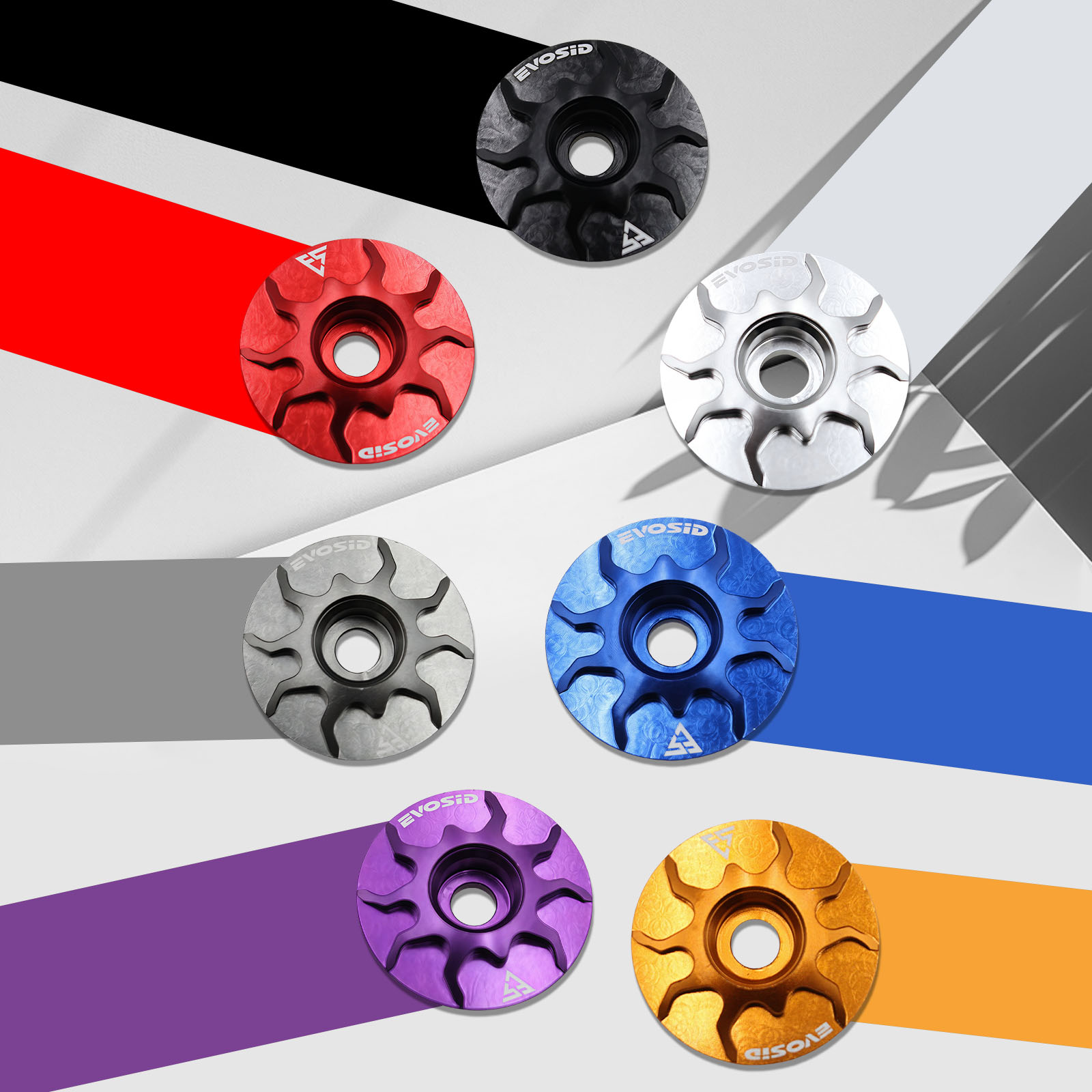 EVOSID Bicycle Headset Cap MTB Road Bike Stem Headset Top Cap Cover CNC with Screw for 28.6mm Fork Head Tube Cycling Accessories