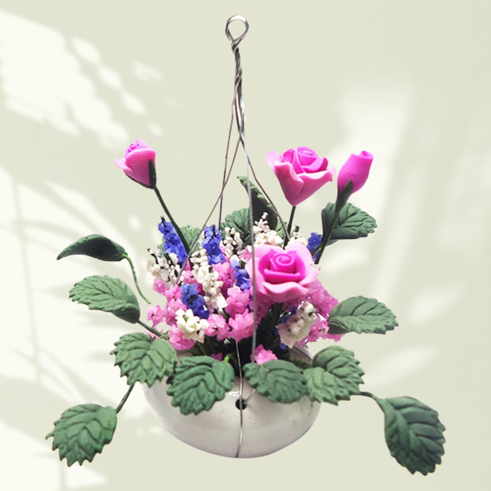 Mini Hanging Roses 1PC Mini House Potting Adornment Mini Pink Rose Ha... – Grandado