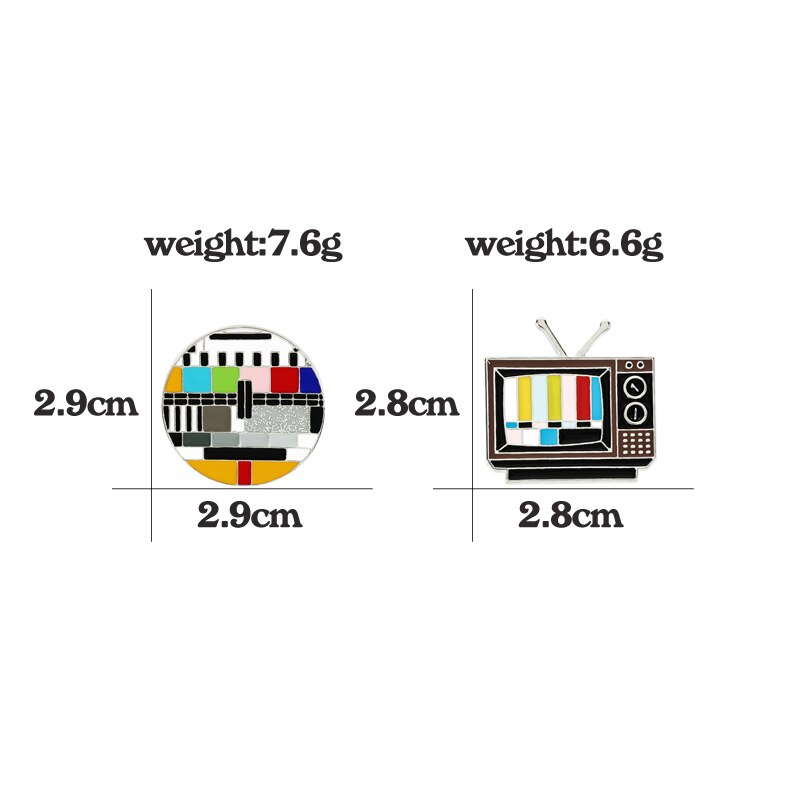 gapić się TV emaliowane szpilki bez sygnału retro kolor ekranu telewizja broszki kurtki przypinka kreatywna nostalgia odznaka biżuteria
