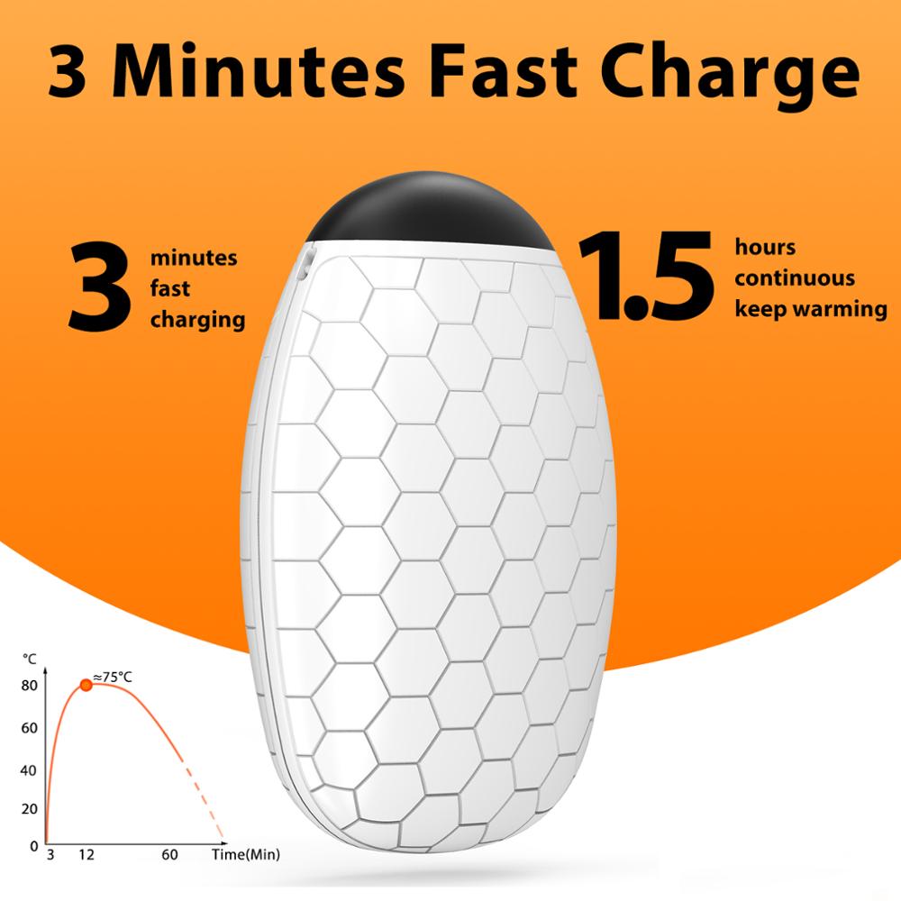 Portátil seguro calentador de manos eléctrico calentador de USB recargable de carga rápida invierno bolsillo, de mano cuerpo calentador del calentamiento de los productos