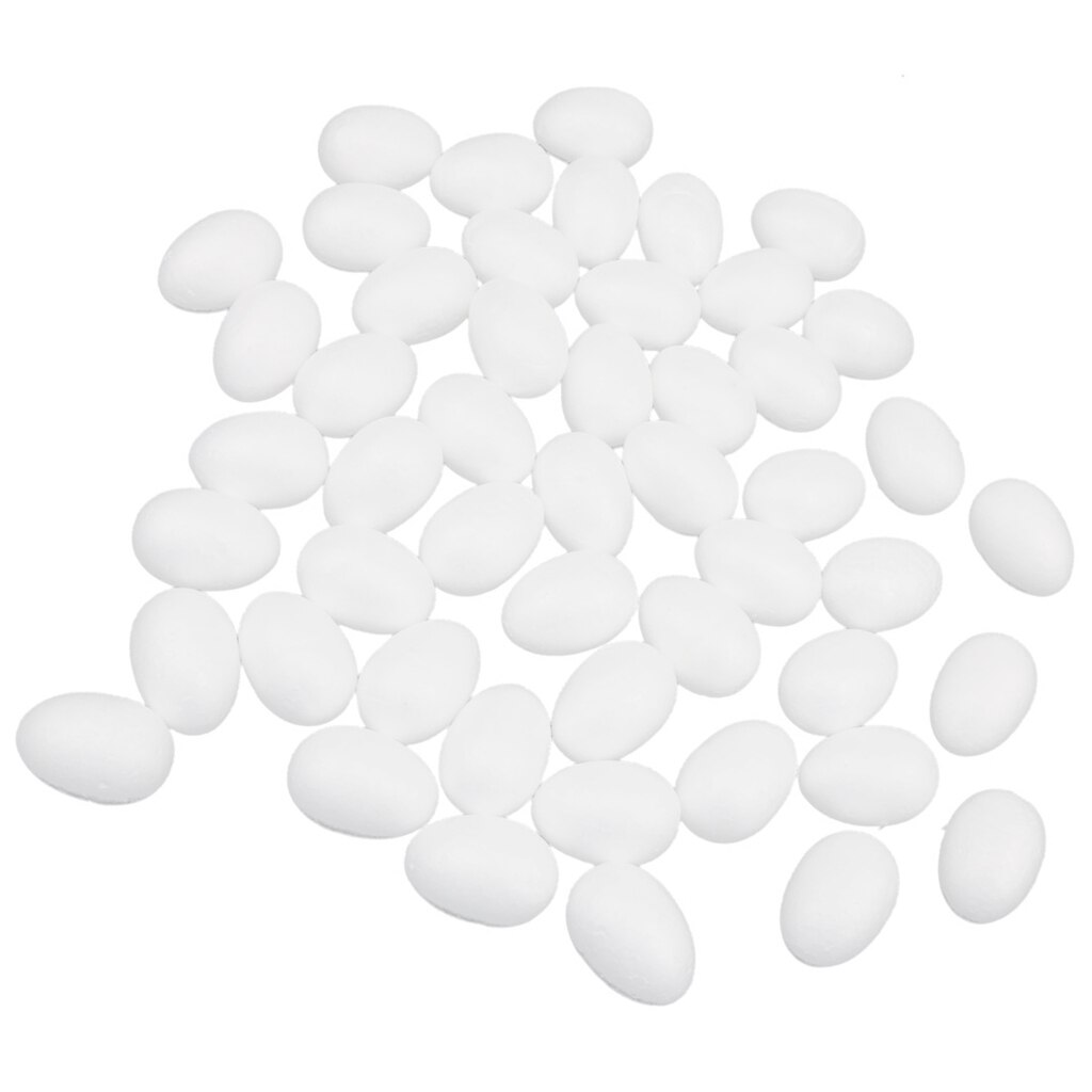 DIY 50pcs 1.97inch Smooth Foam Egg Shaped Foam Craft Making Foam Ball Home Party Wedding Decor Diy Supply