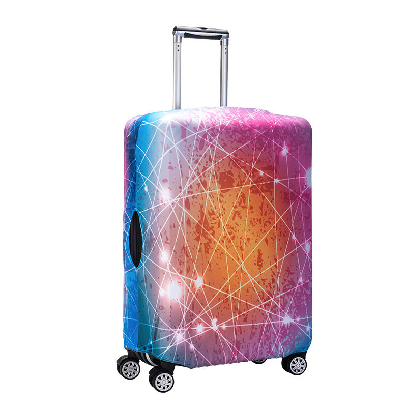 REREKAXI Star Sky 3D Print Travel Luggage Trolley Elastic Protective Cover for Trunk Case Apply to 18''-32'' Suitcase Cover: Geometric Mesh / XL