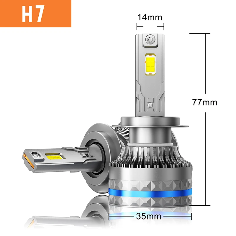 Ampoules LED Canbus pour voiture, lampes de sauna, H1, H4, H7, H8, H9, H11, H3, 9012, H13, 9008, 9004, 9007, 48000LM, 120W, HB3, 9005, HB4, 9006, feux C10, 2 pièces: YELLOW