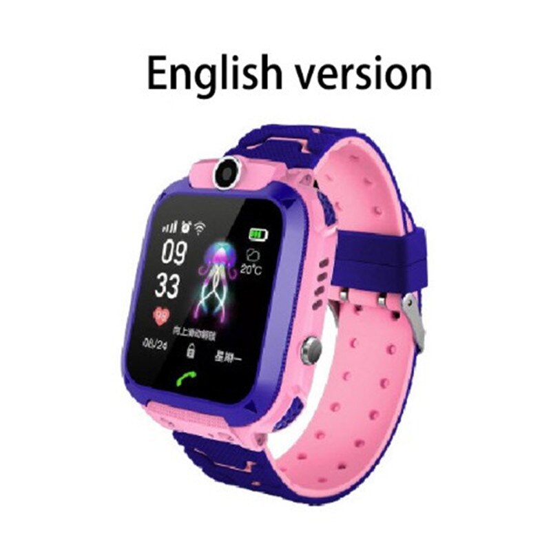 Kinderen Telefoon Horloge Intelligente Foto Waterdicht Horloge Sos Voor Hulp Elektronische Hek Instelling Sim-kaart Kinderen: IP67 Pink