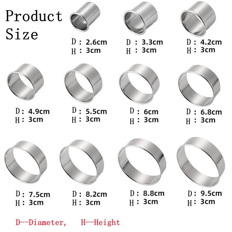 11 sztuk/zestaw okrągłe foremki do ciastek ze stali nierdzewnej DIY pieczenie ciasta koło pierścień formy