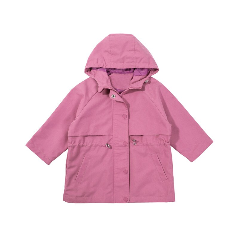 Baby Girls Wind Coat Kids Cool Girl Generous Long Sleeve Autumn Spring Pink Trench: 4T