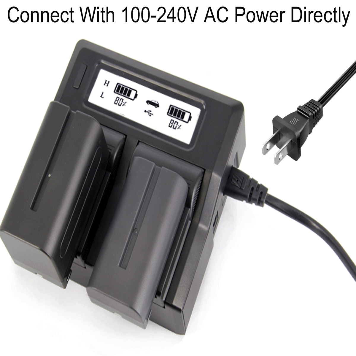 Battery Charger for Panasonic HC-X1, HC-X1000, HC-PV100, HDC-Z10000, HC-MDH2, HC-MDH2M, HC-MDH3, HC-MDH3E Camcorder