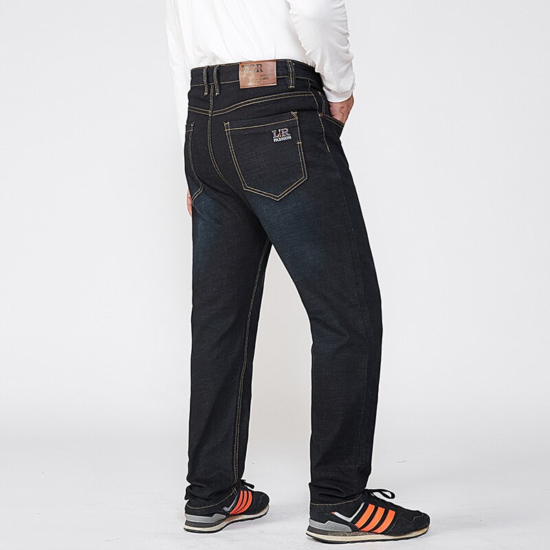Grande taille Jeans hommes classique printemps automne Stretch noir Denim pantalon noir Jeans Baggy pantalon ample coupe homme Jeans 44